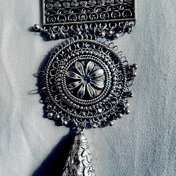 Oxidized silver Indian necklace - Picture 1 of 3